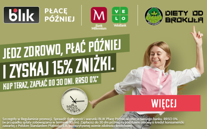 Zyskaj nawet 100 zł w promocji z Dietami od Brokuła i BLIK