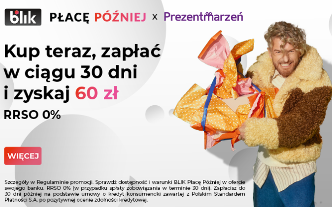 Zyskaj 60 zł w promocji z Prezent marzeń i BLIK