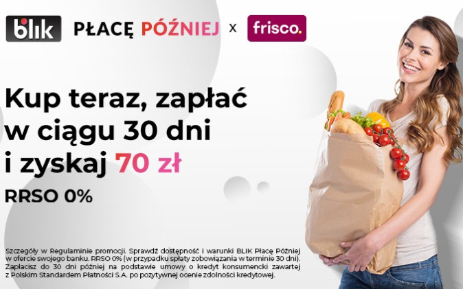 Zyskaj 70 zł w promocji z Frisco i BLIK