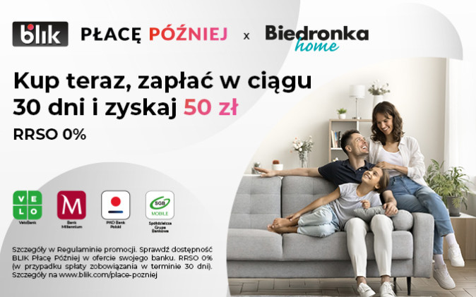 Zyskaj 50 zł w promocji z Biedronka Home i BLIK