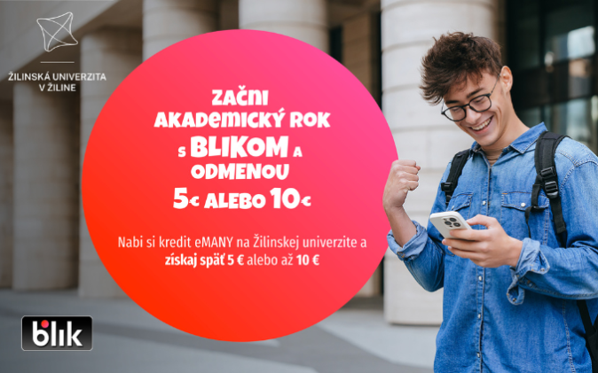 Nabi si kredit eMANY UNIZA cez BLIK a získaj odmenu 5 € alebo  10 €