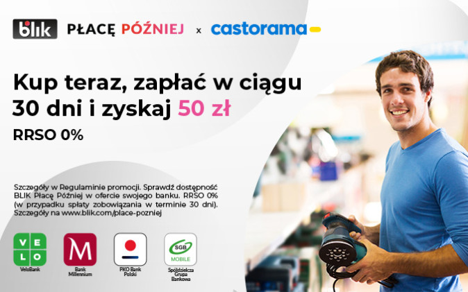 Zyskaj 50 zł w promocji z Castorama i BLIK