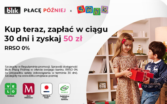 Zyskaj 50 zł w promocji ze SMYK i BLIK