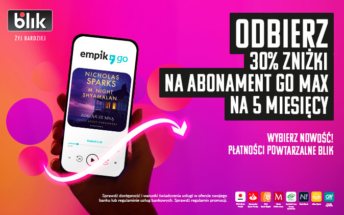 Odbierz 30% zniżki na&nbsp;abonament EMPIK GO MAX na&nbsp;5 miesięcy!