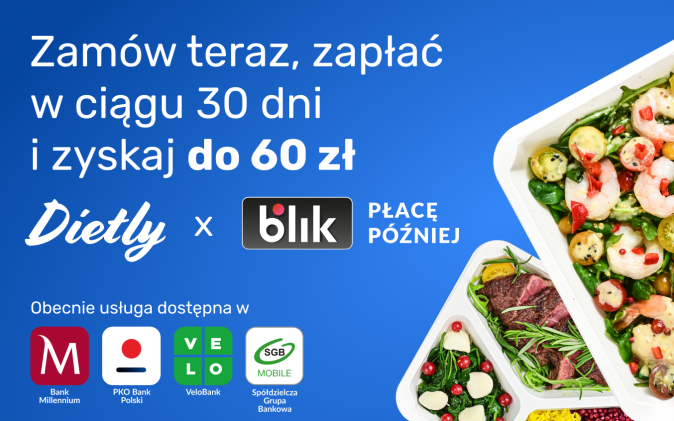 Zyskaj do 60 zł w promocji z Dietly i BLIK