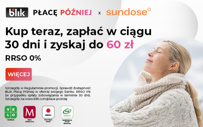Zyskaj do 60 zł w promocji z Sundose i BLIK