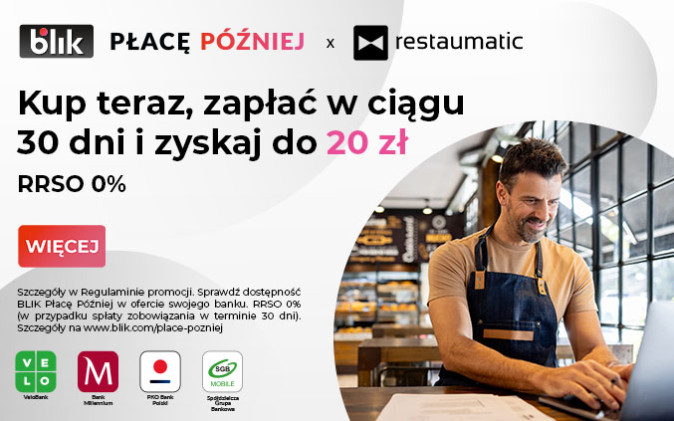 Zyskaj 20 zł w promocji z Restaumatic i BLIK