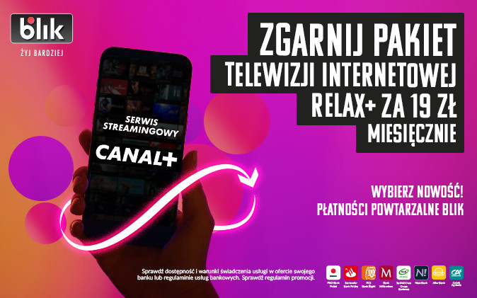 Zgarnij pakiet telewizji internetowej RELAX+ za 19 zł miesięcznie!