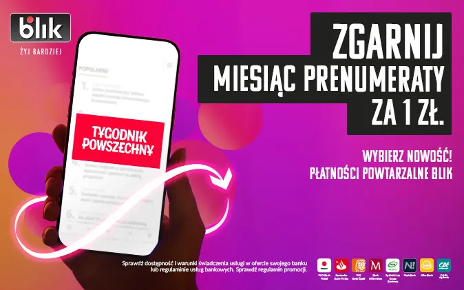 Czytaj Tygodnik Powszechny z&nbsp;BLIKIEM za 1 zł