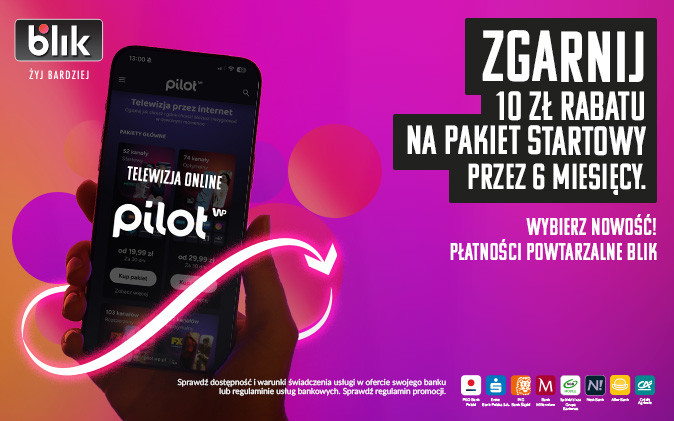 Zgarnij 10 zł rabatu na&nbsp;pakiet startowy Pilota WP przez&nbsp;6 miesięcy!