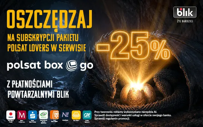 Oszczędzaj na&nbsp;subskrypcji pakietu Polsat Lovers w&nbsp;serwisie Polsat Box Go z&nbsp;Płatnościami powtarzalnymi BLIK!